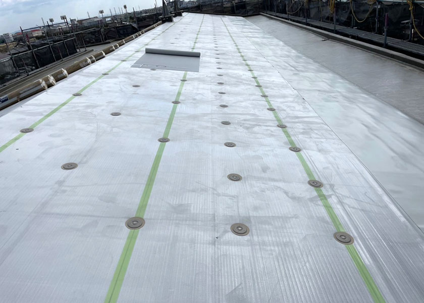 屋上シート防水貼り替え工事写真